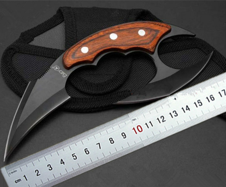 

Fury Karambit Hiking Hunting Double Knife Blade 440C Wood Survival Camping Fixed Tactical Handle EDC Pocket Utility Blade Collection Xvjku