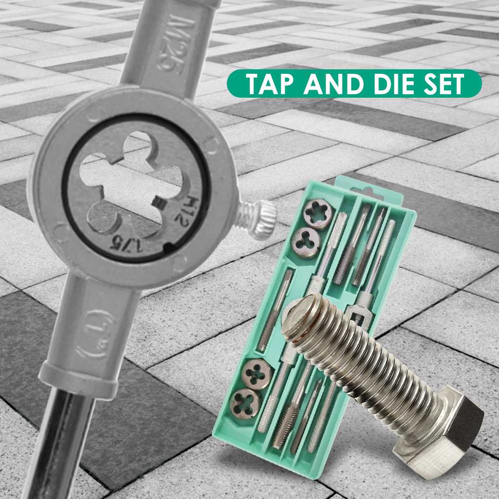 

Alloy Steel Screw Tap Die Sets Tap Reamer External Thread Cutting Tapping Tools Easily Carrying Lightweight Tools