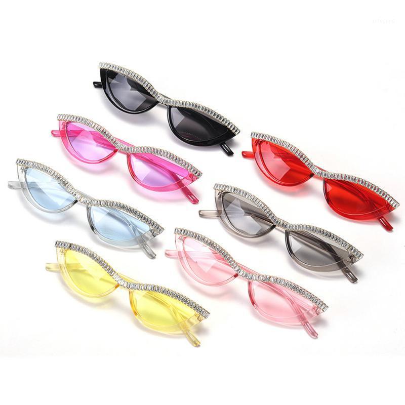 

Sunglasses 2021 Women Luxury Fashion Cat Diamond Ladies Brand Designer Sun Glasses For With Box FML1