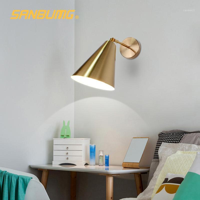 

SANBUMG Led Light Modern wall lamp Adjustable 180 Degree Sconce Wall Lights E27 Head Lamp Nordic For Living Room1