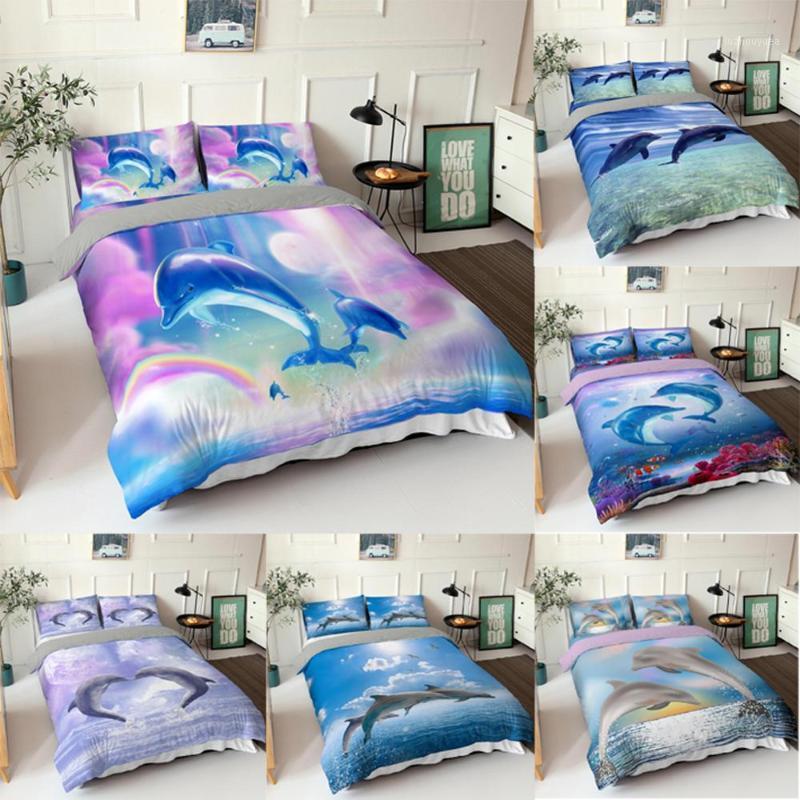 

3D Dolphin Bedding Set for Baby Kids Crib Duvet Cover Set Pillowcase Blanket Quilt Cover Cartoon Printed Christmas Gifts1, Pattern 4