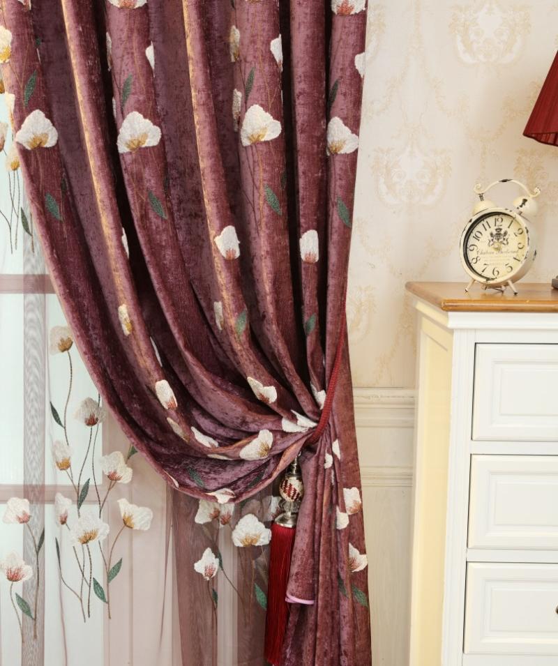 

Custom Modern Minimalist Hipster Pastoral Curtains For Living Room Bedroom Embroidered Curtains Windows Floor-to-Ceiling Windows, Tulle