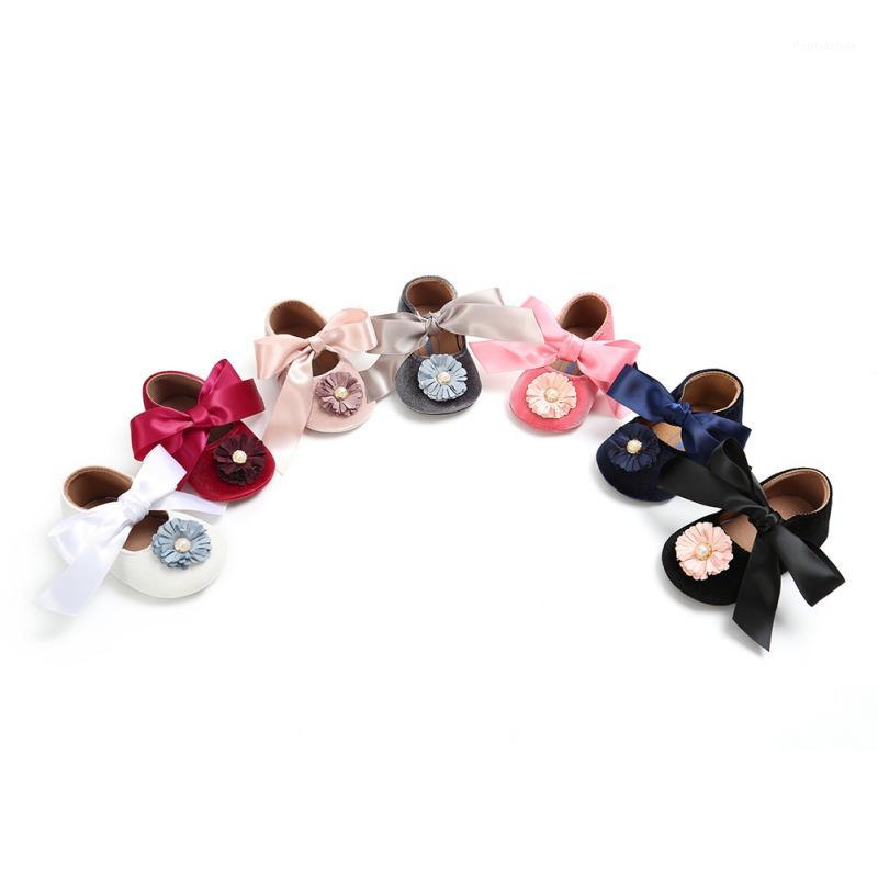 

7Colors Newborn Baby Girl Shoes Brand Bow Flower Flock Toddler Infant Fabric Baby Little Girl First Walker Shoe1, Ytm1787w