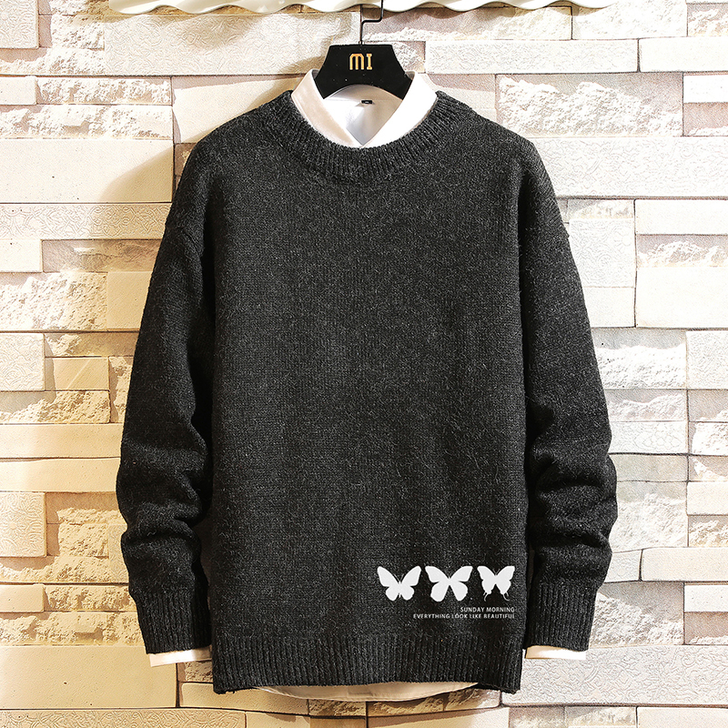 

2021 New Sweaters Men's Black Blue Red Long Sleeves Autumn Winter Pullover Knitted O-neck Plus Oversize 5xl Mak5, M19075 1
