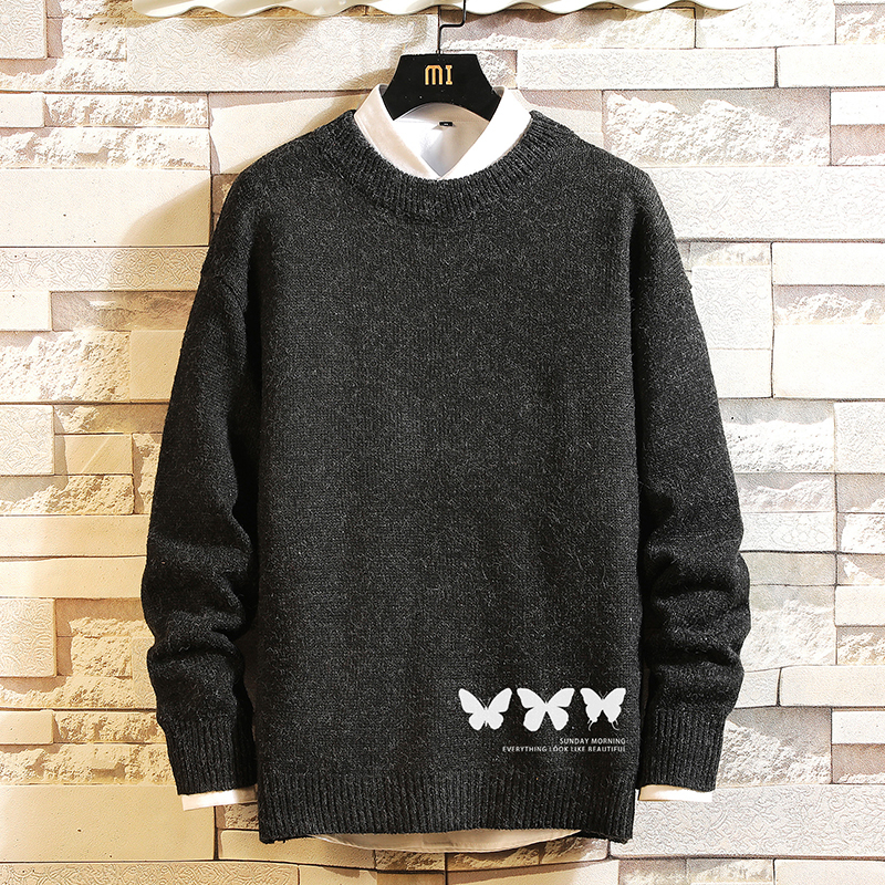 

2021 New Sweaters Men's Black Blue Red Long Sleeves Autumn Winter Pullover Knitted O-neck Plus Oversize 5xl Mak5, M19075 1