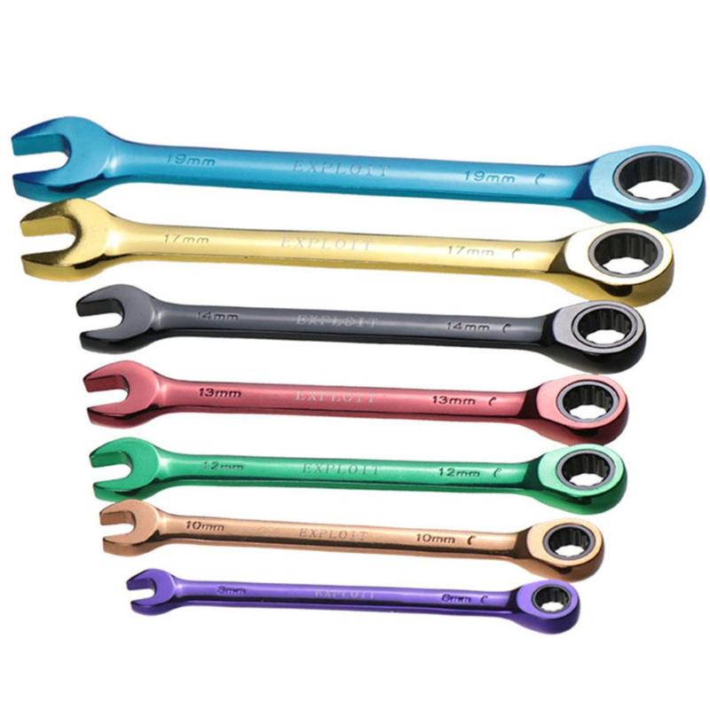 

8/10/12/13/14/17/19mm Colorful Dual Use Wrench Ratchet Handle Wrench Opening Plum Blossom Hand Tools Hardware