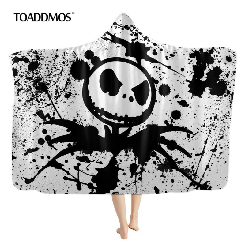 

TOADDMOS Cartoon Hooded Blanket Sherpa Fleece Wearable Throw Blanket for Kids Adult Xmas Gifts Night Before Christmas Blankets