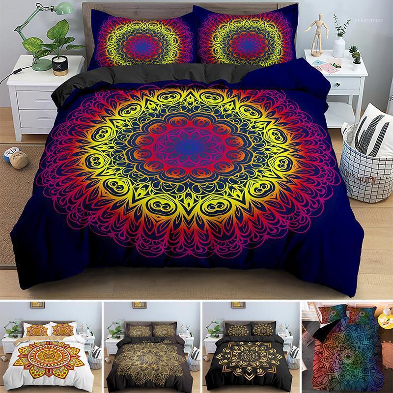 

Mandala Pattern Duvet Cover Set Luxury Bed Sets Colorful Boho Bedding Cloth Quilt Covers King Queen 2/3pcs1, Bss1636