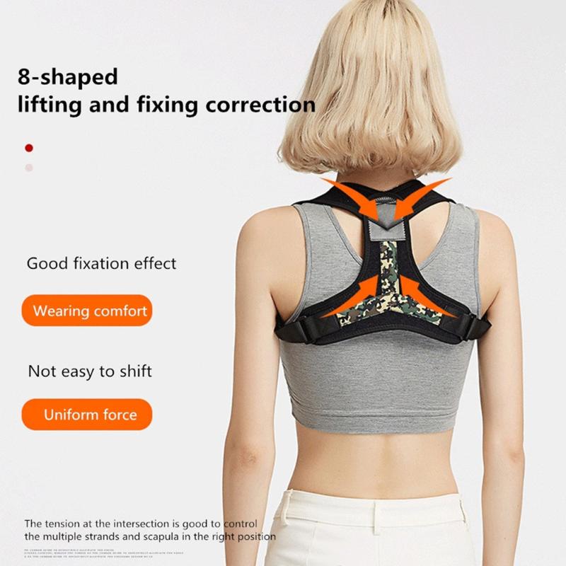 

Adjustable Posture Corrector Back Support Belt Clavicle Spine Back Posture Correction Orthopedic Corset Prevents Slouching, Green