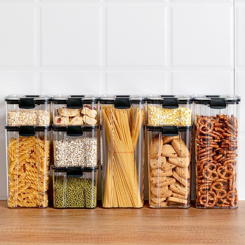 

Hot Sale Transparent Storage Box with Buckle Lid Keep Fresh for Home Kitchen Noodle Grains Container Sealed Can1