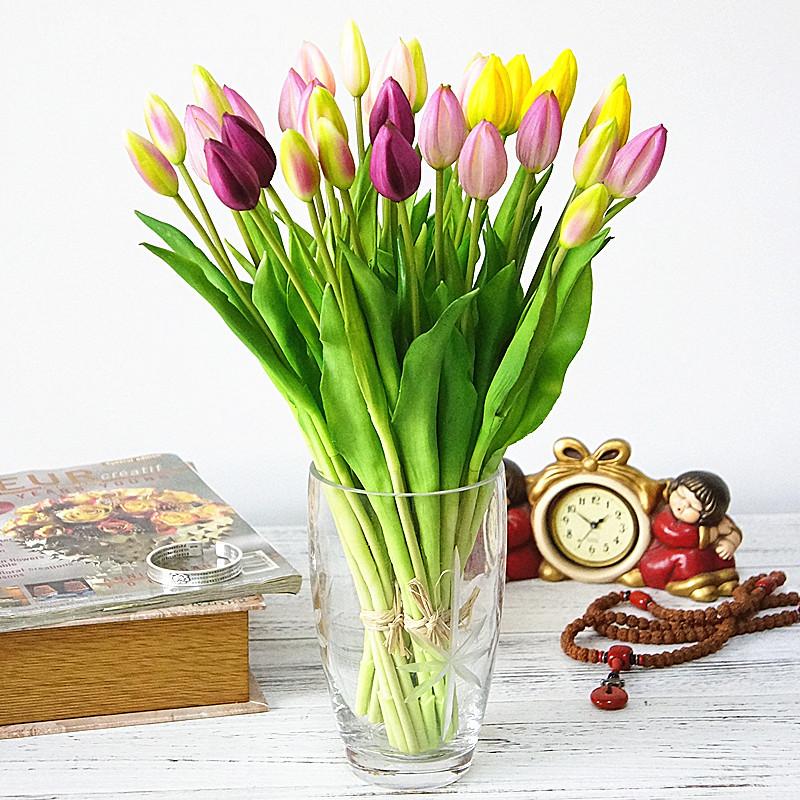 

7Pcs/Pack Artificial Tulips Flower For Home Wedding Decoration Bride Hand Flowers Real Touch Soft Silicone JH68, Random color