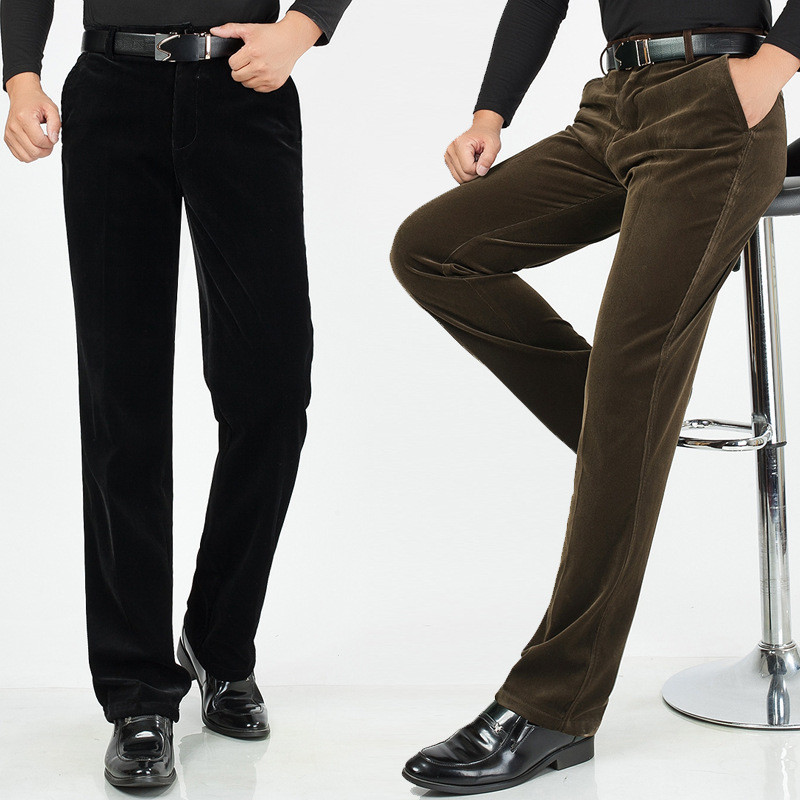

and Winter Autumn Elastic Casual Business New Men's High-waisted Corduroy Pants Du9e, 40