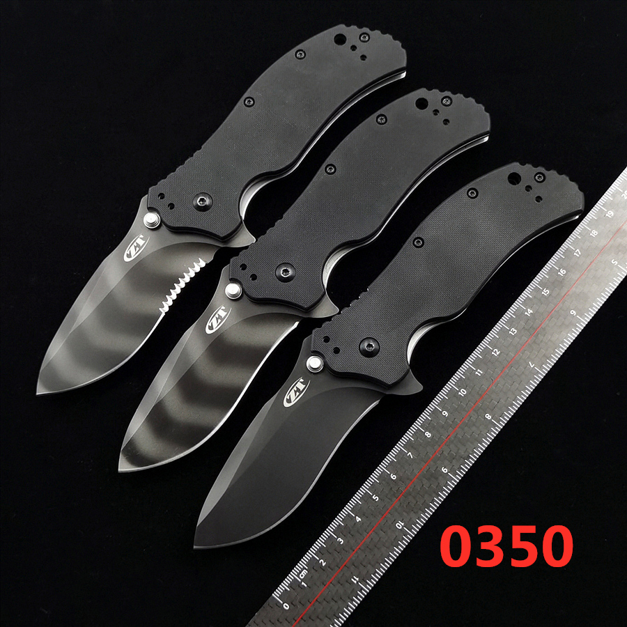 

Zero Flipper ZT0350 0350TS BK Blade, EDC Tolerance Knife 3.25" S30V Tiger Stripe Plain knife Black G10 Assisted Handles tool 0350 Fjhb