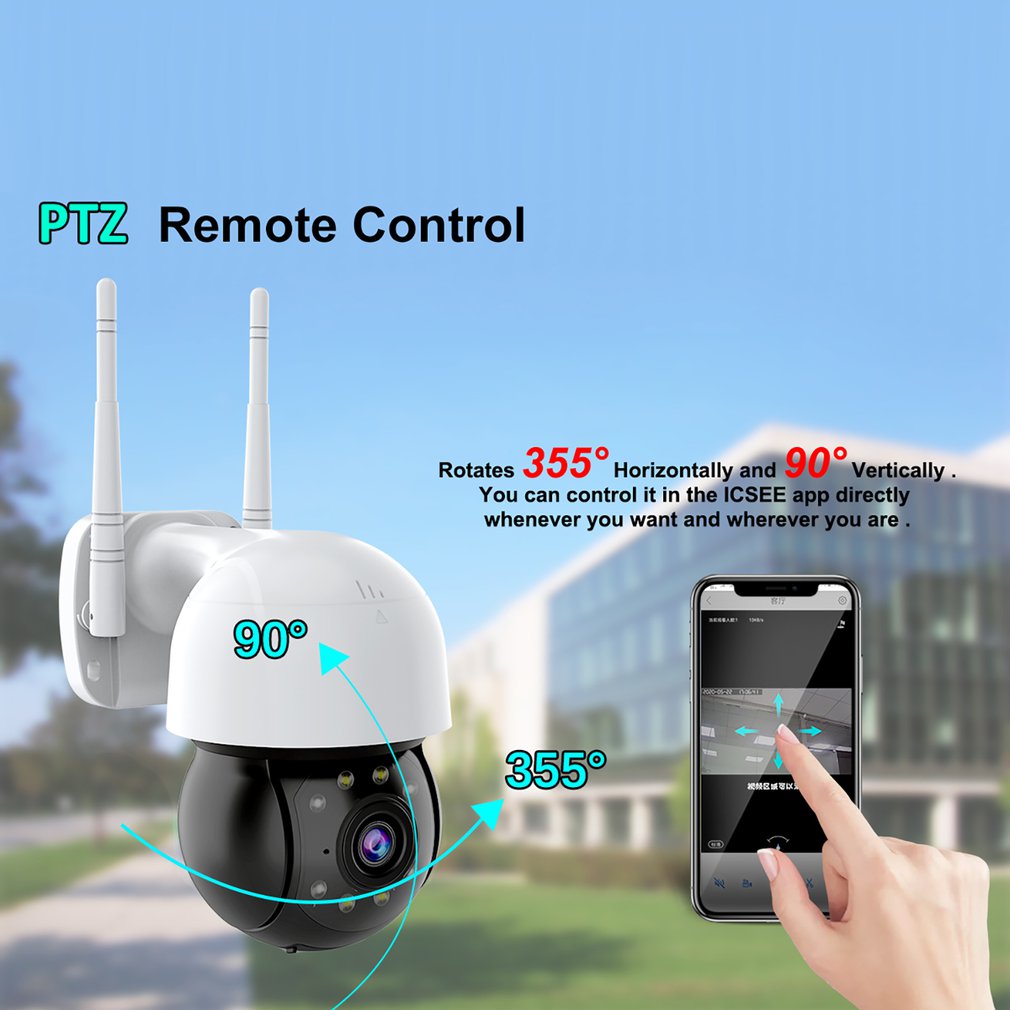 

WIFI IP Camera HD1080P Outdoor Waterproof Security Camera Two Way Audio PTZ 4x zoom Infrared Night vision Hemisphere CCTV Camera