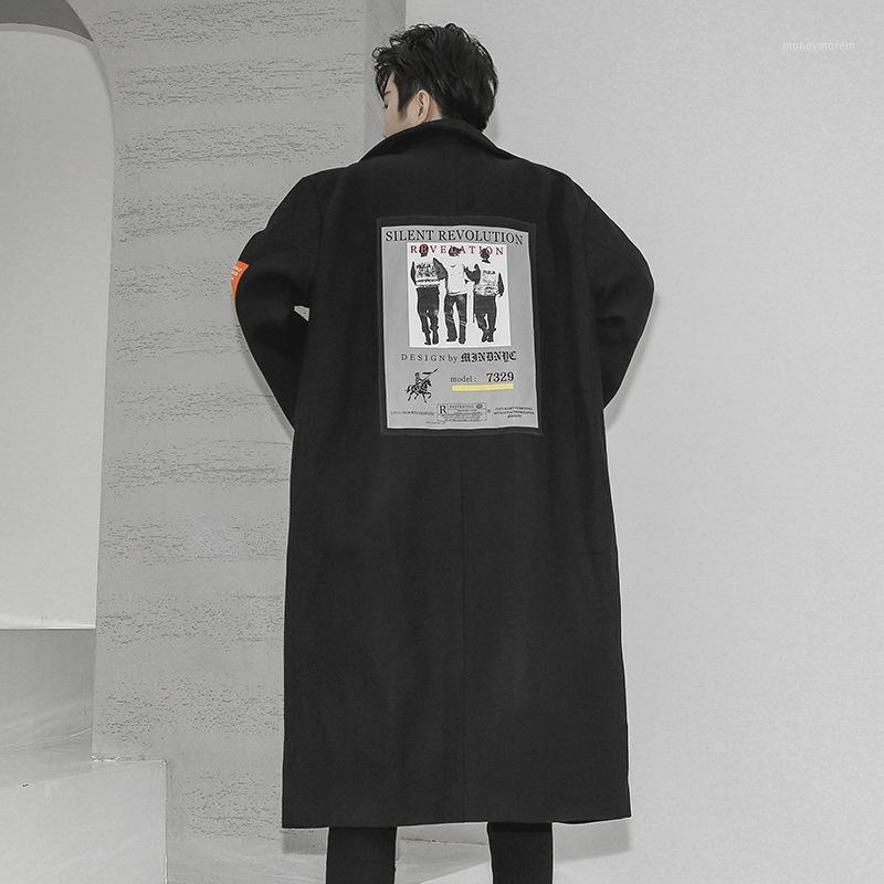 

TF Japanese Style Lengthened Jacket for Men Women Hip-hop Loose Fashion Coat Oversized Windbreaker Trendy Design1, Black