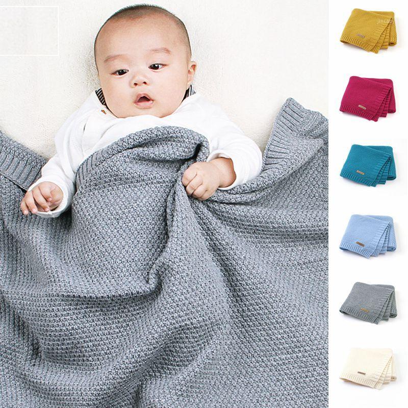 

Kids Blanket Baby Stroller Blanket Simple Baby Blankets Knitted Newborn Swaddle Wrap Soft Toddler Sofa Crib Quilt1, B-pink-150x40cm