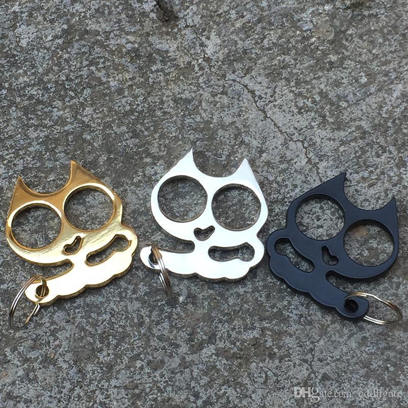 

Super cute iron cat two-finger keychain, self-defense supplies cat eye refers to the new cat eye refers to the tiger keychain, refers to the