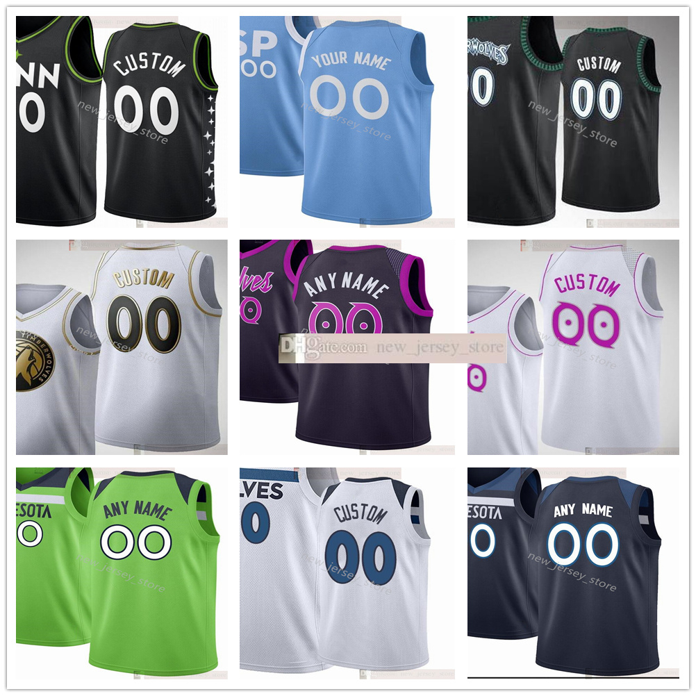 

Custom Printed 1 Anthony Edwards 0 D'Angelo 32 Karl-Anthony Russell Towns 9 Ricky Rubio 23 Jarrett Culver 41 Juancho Hernangomez Jerseys, Black;red