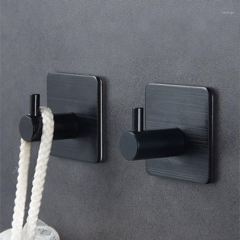 

Strong Self Adhesive Door Hooks Home Bathroom Wall Hook Keys Holder Kitchen Tools Wall Rack Clothes Towel Hanger Aluminum1