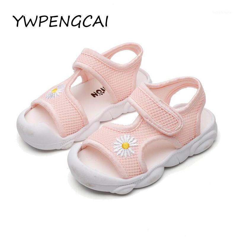 

YWPENGCAI 2020 Summer Girls Sandals Soft Breathable Mesh Toddler Girl Sandals Size 21-301, White