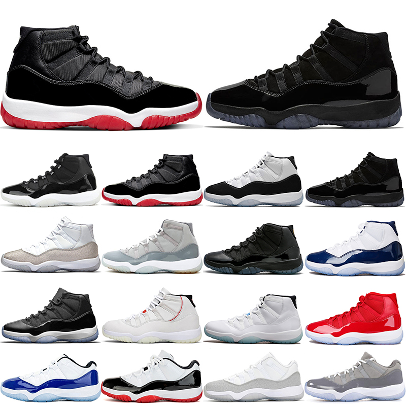 

2021 Jumpman 11 11s Men Basketball Shoes 25th Anniversary Bred Concord 45 Cap and Gown UNC Mens Trainers Sports Sneakers Size 36-47, 2 bred low