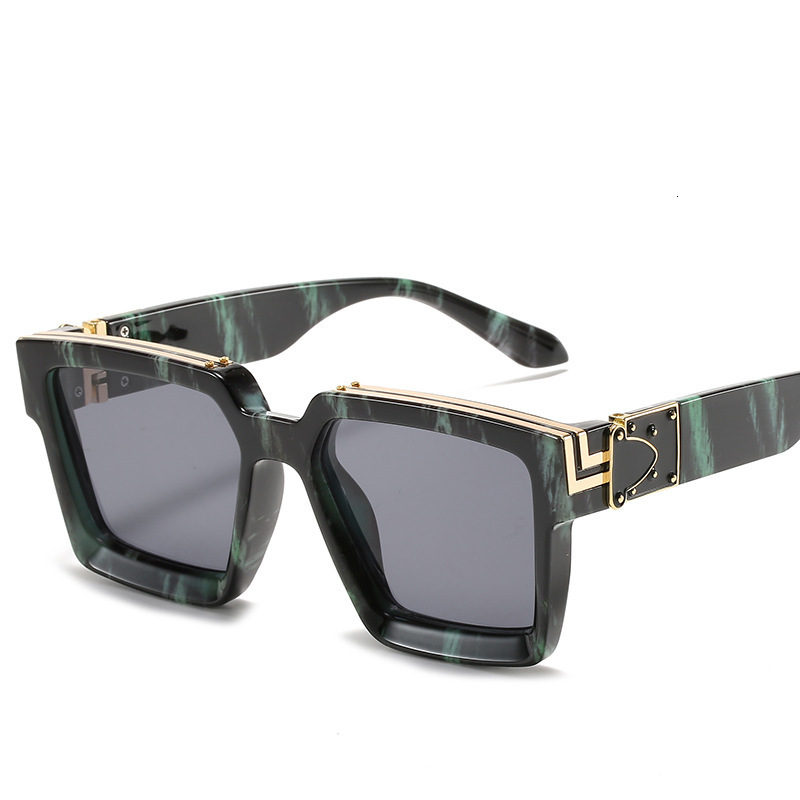 

New box Women's fashion street photo punk Sunglasses men's trend 86229, White;black