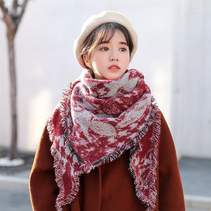 

Korean Style Autumn Winter Fashion Triangle Scarf Dual-Use Big Shawl To Keep Warm Imitation Cashmere Scarf Student Wild Bufanda1