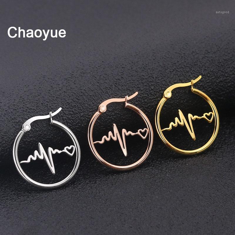 

Hoop & Huggie Big Circle Earrings For Women 2021 Gold Plated Romantic Heart Statement Stainless Steel Wife Anniversary Jewelry1