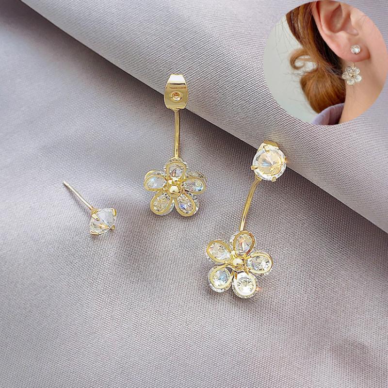 

Simple Flower Earrings South Korea's New High-end Earrings Small and Exquisite A Two-wear Multi-function for Women