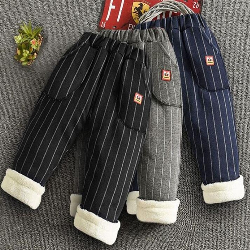 

Boy Baby Cotton Trousers Three-layer Plus Velvet Thick Trousers Winter Clothing Children Baby Warm Pants Tide LJ201012, Red