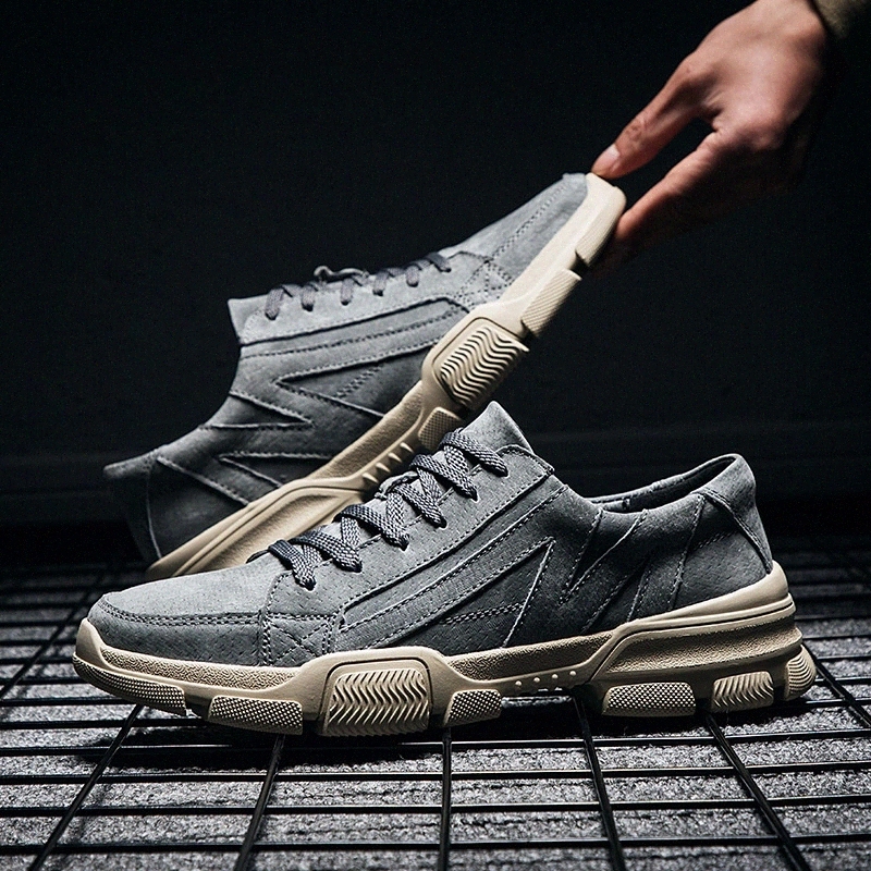 

Real Cow Leather Shoes Men Fashion breathable fashion Trainer Sneakers England Flats Lace Up Casual shoes men Zapatos Hombre k3 #wM3i, Black