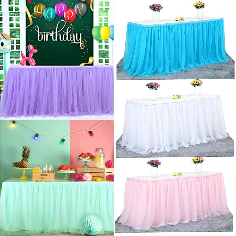 

Table Skirt Wedding Party Tulle Tutu Tableware Cloth Baby Birthday Banquet Party Wedding Table Skirt Home Decor