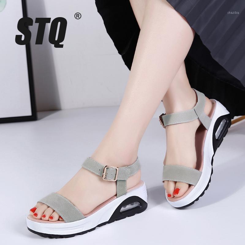 

STQ 2020 Summer Women Platform Sandals Ladies Wedge Sandals Women Beach Flip Flops Slingback High Heel Shoes GF5261, Gf526 beige