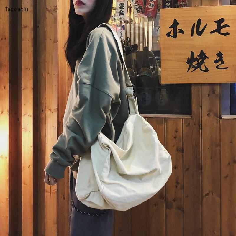 

Canvas Bags for Women 2021 Japanese Korean Literary Female Shoulder Bag Student School Crossbody Bag Large Capacity Ins Style, Red without toy