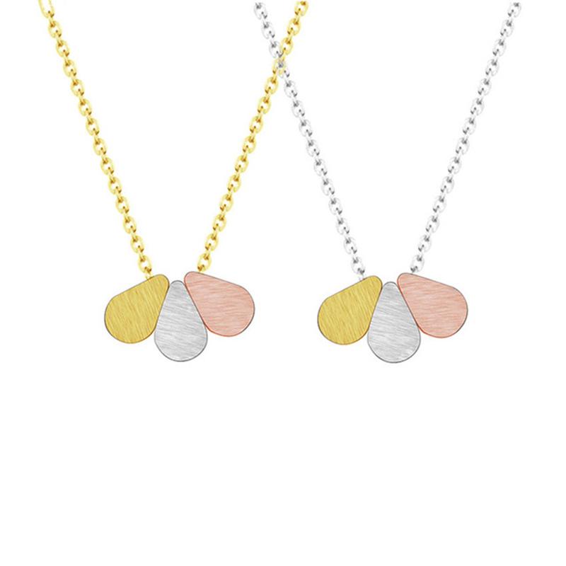 

Trendy Mix Color 3 Teardrop Necklace for Women Statement Stainless Steel Water Drop Amulet Pendants& Necklaces Fashion Jewelry