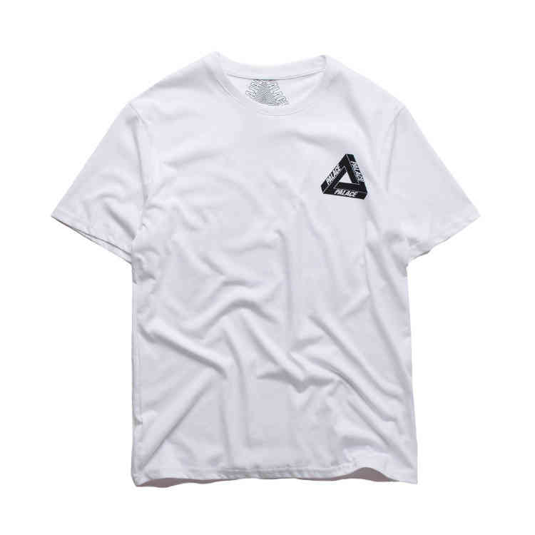 

Palace Summer New Color Triangle Letter Printing Men' Loose Short Sleeve Fashion Couple T-shirt, White