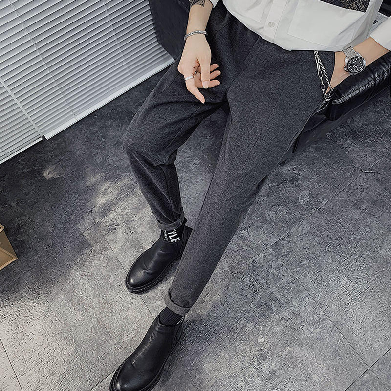 

Trousers 2021 Male Spring New Plus Fashion Pants Handsome M-3xl K6C9, Dark gray.