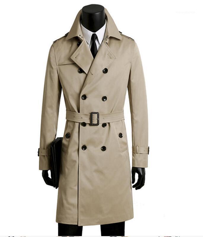 

S-9XL Male trench coat men's clothing plus size plus size spring and autumn long trench design double breasted coats outerwear1, Black