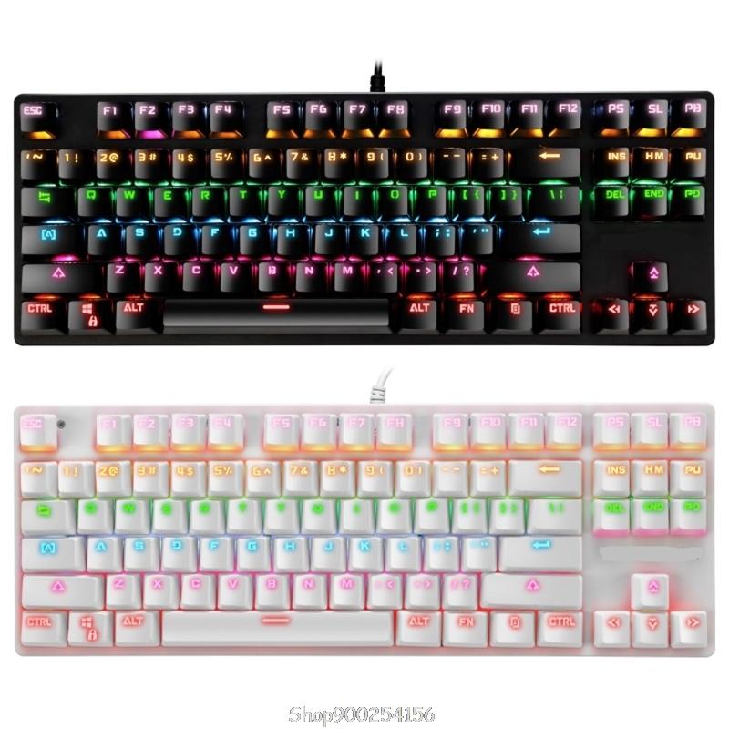 

Mechanical Keyboard 87 Keys Switch Wired Gaming Keyboards with RGB Backlight for Tablet Desktop Russian Sticker D11 20 Dropship