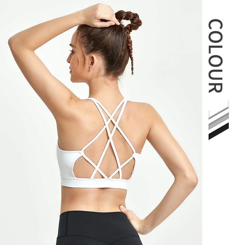 

Woman Sexy Beauty Back Fitness Sports Yoga Bra Vest Shockproof Gathering Running Bra Seamless Sports Sport Top Workout, Yjy20-12-1