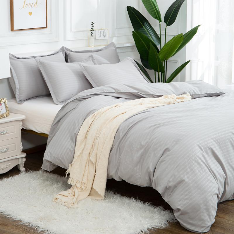 

Bedding Set Luxury Soft Bed Linens Duvet And Pillowcases Comforter Bedding Sets Queen King Size Cotton Bed Cover Set, White