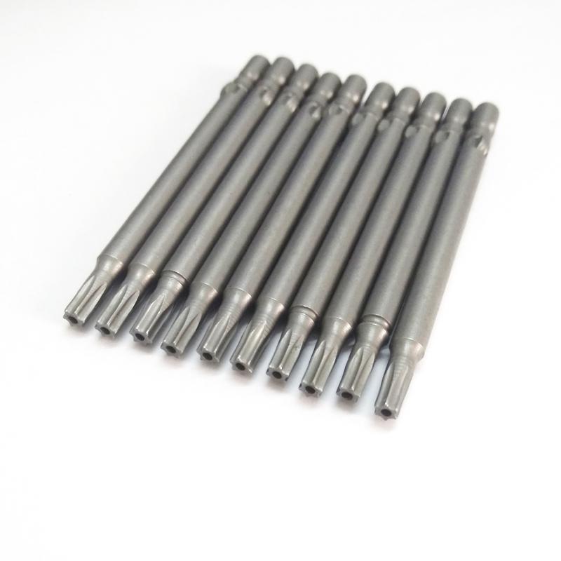 

10pcs 800 4mm Round Shank Electric Magnetic Torx Screwdriver bit T8/T10/T15 With Hole for DC Screw driver hand tool 60mm length