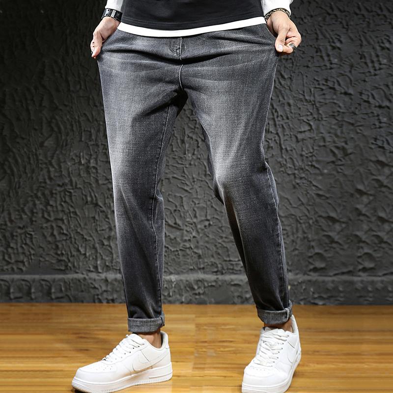 

2020 autumn and winter new embroidery harem feet pants fashion denim trousers men loose plus fat plus size jeans, Block