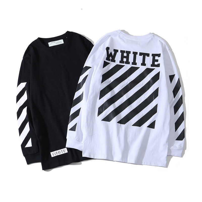 

Fashion brand ow long sleeve T-shirt oversize men's and women's new bottoming shirt autumn, Black