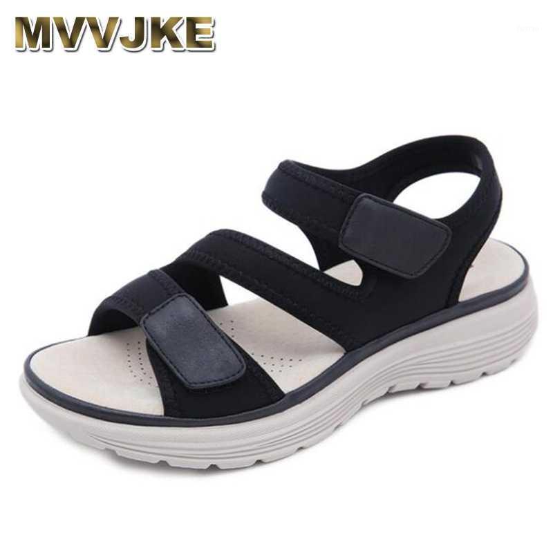 

MVVJKE Women Summer Beach Flats Sandals Shoes Woman PU Leather Gladiator Plus Size Light Sandalias mujer sapato feminino1, Beige