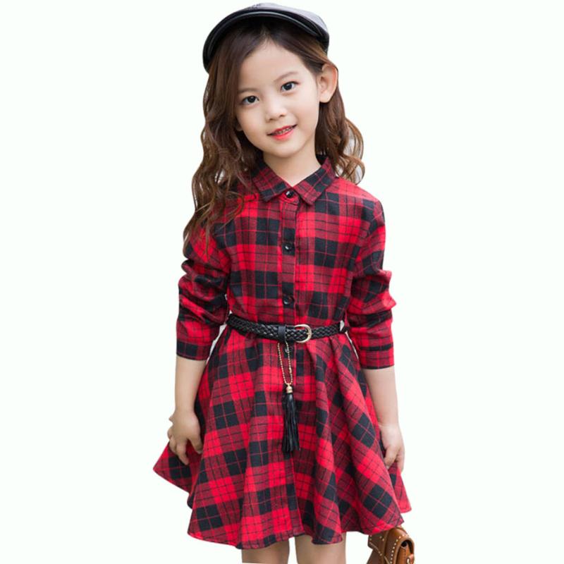 

Girl's Dresses Dress For Girls Plaid Party Girl With Sashes Spring Autumn Kids Letter Costume 6 8 10 12 14, Red;yellow