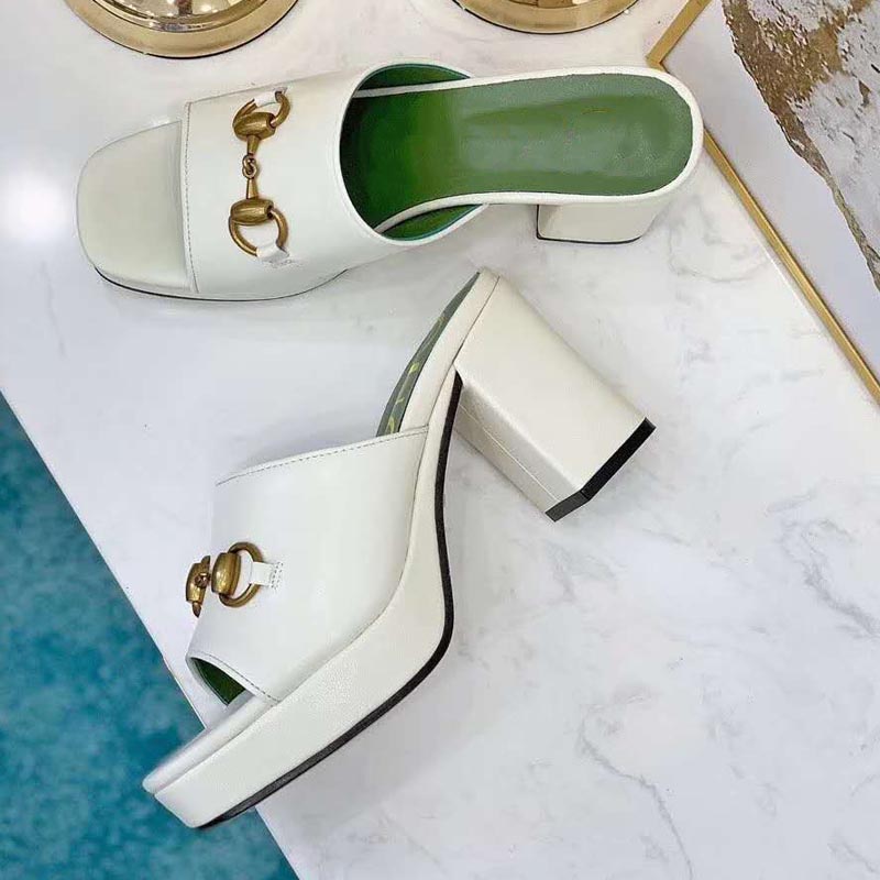 

Designer thick soled high heeled shoes with metal buckle and slippers white fashion sandals summer women's shoes fairy black women's high he, Extra shoebox