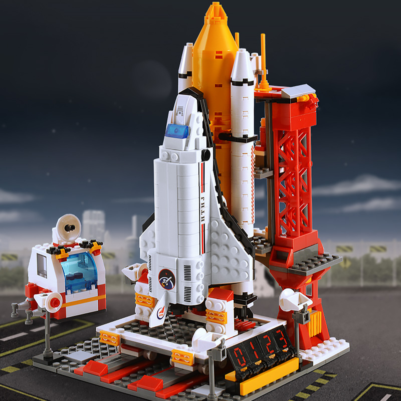 

Space Shuttle Lepins Building Block Rocket Assembly Insert Small Particle Model Educational Toy For Kids Gift Christmas