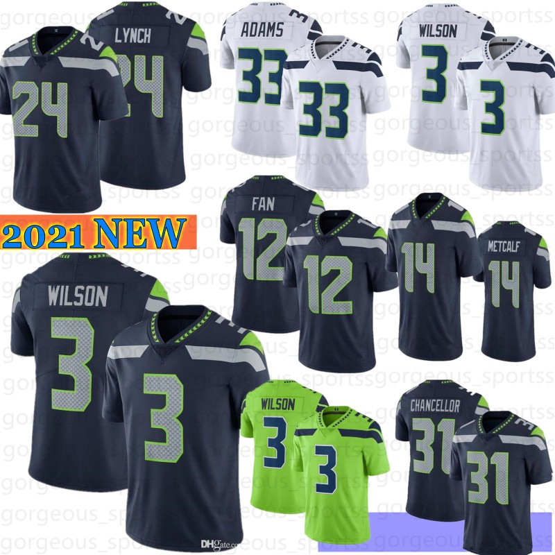 

14 DK Metcalf 3 Russell Wilson Football Jerseys Bobby 54 Wagner 33 Jamal Adams Tyler Lockett 12s Thomas Chancellor 2021 New, Men haiying