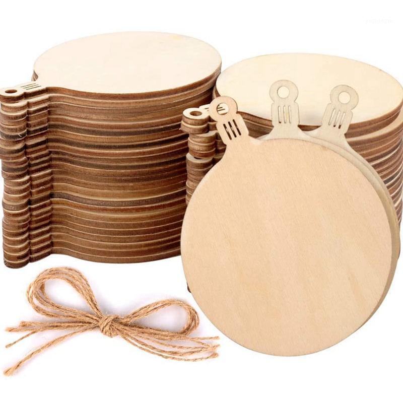 

100Pcs DIY Wooden Christmas Balls Craft Decoration Hanging Tag Ornaments Wedding Party Supplies Craft Accessories1